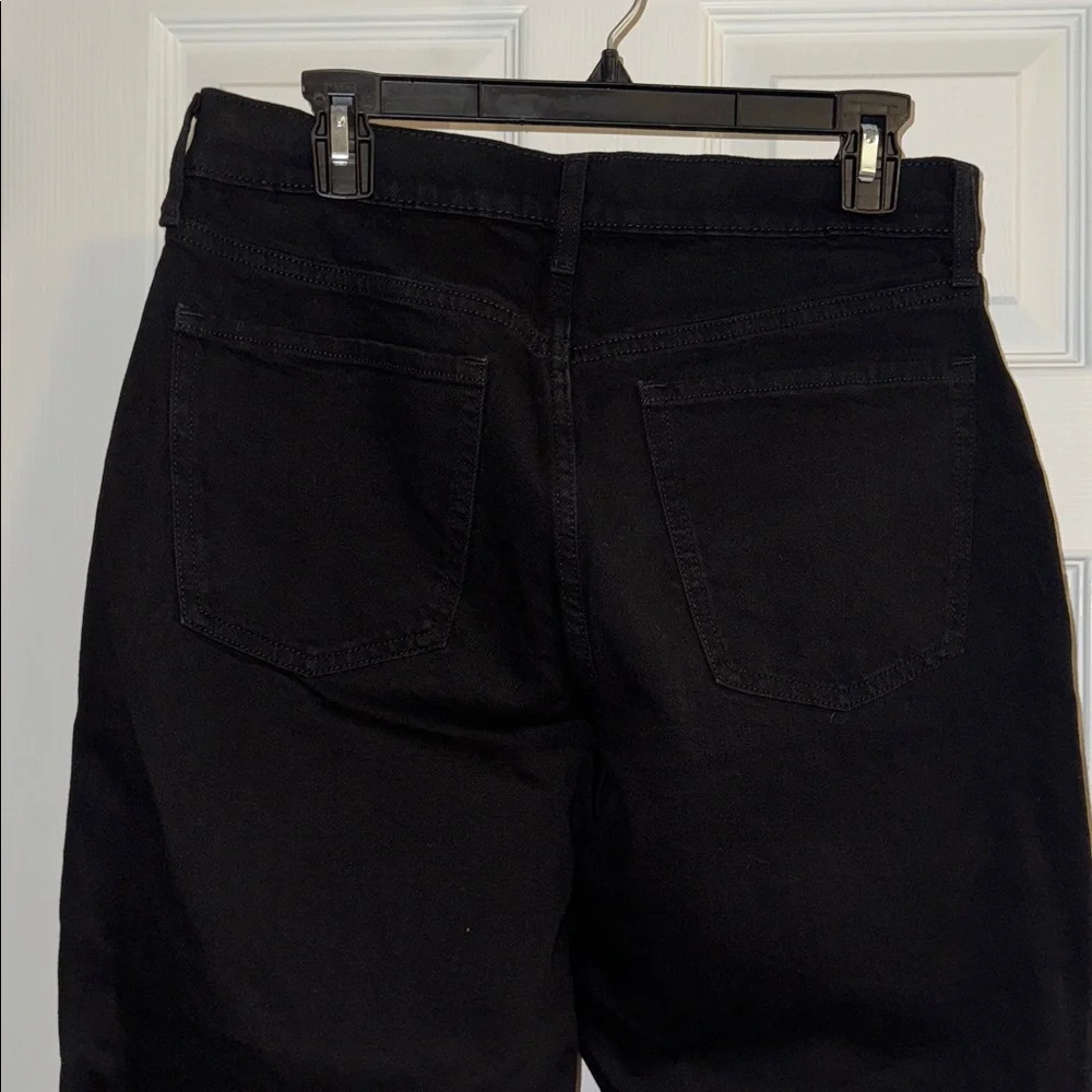 Old Navy Extra High-Rise Ski-Hi Straight Secret Slim Pockets Black Jeans Size 12